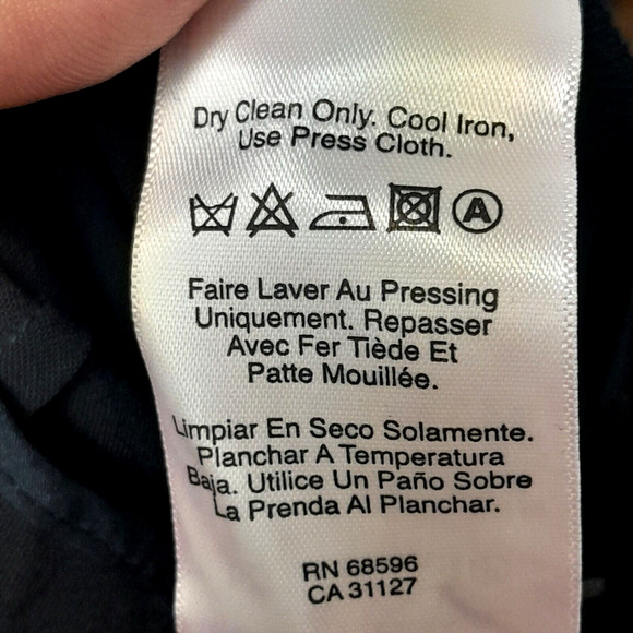 DKNY Womens Ponte Knit Mini Skirt Pencil Navy Blue Faux Wrap Stretch SZ 12 1524 - Picture 9 of 14